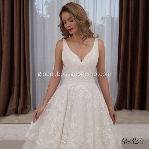 Wedding Dresses For Women Ball Gowns Latest Fashion New Champagne Luxury Long Tail Princess wedding dresses for bride latest Supplier